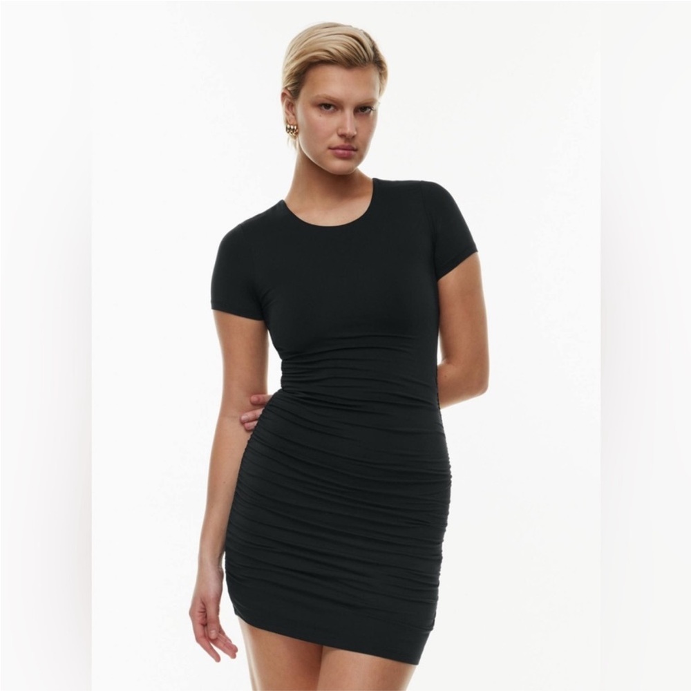 Aritzia Babaton Ruched Mini Dress in Black - Size XS